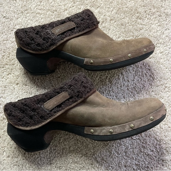 Merrell Womens Luxe Knit Bitter Chocolate Studded Leather Slip-On Shoe Clog - Picture 3 of 10